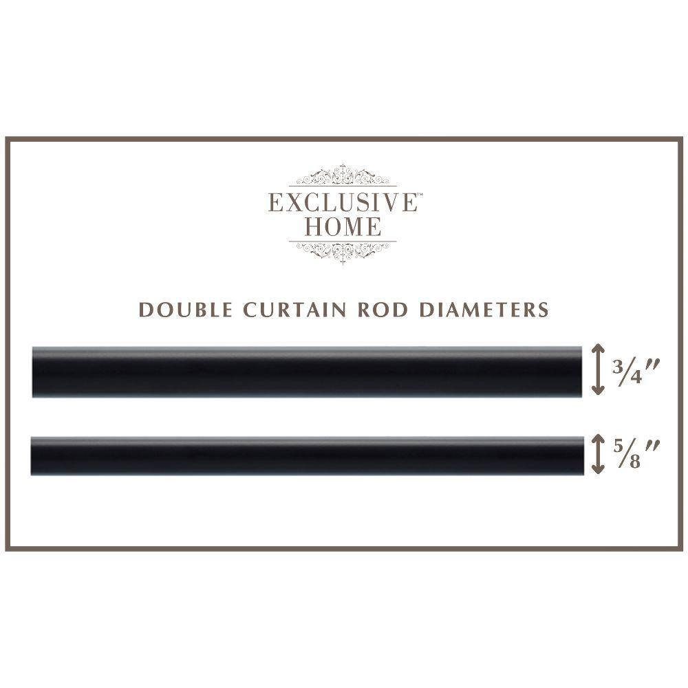 Matte Black Adjustable Double Curtain Rod with Acrylic Finials