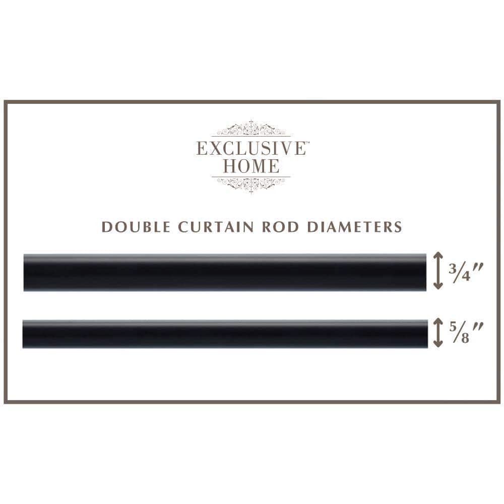 Matte Black Adjustable Double Curtain Rod with Finials