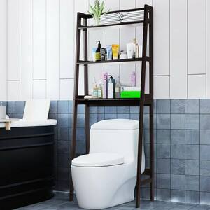 Brown 3-Shelf Over-the-Toilet Multi-Purpose Durable Storage Organizer Rack Shelving Unit