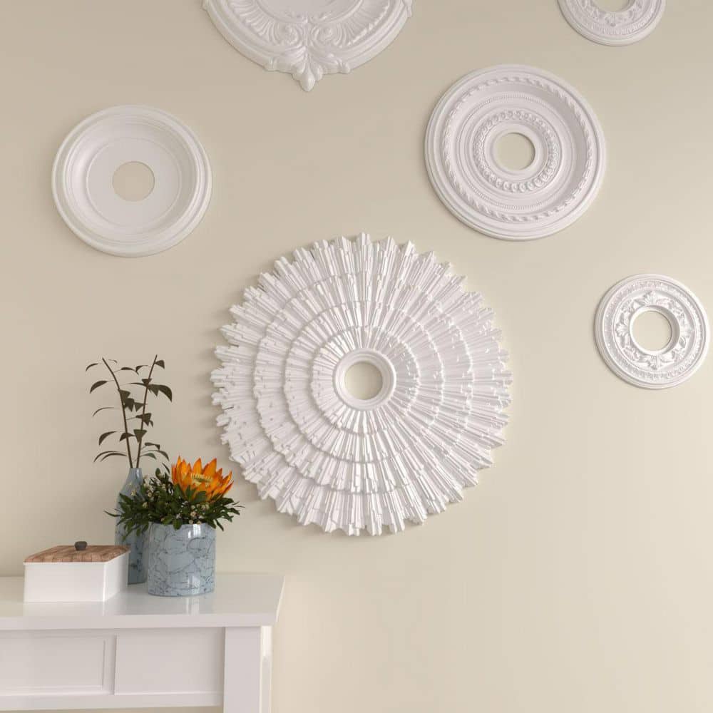 Eryn Primed White Urethane Ceiling Medallion, 24.75" Diameter