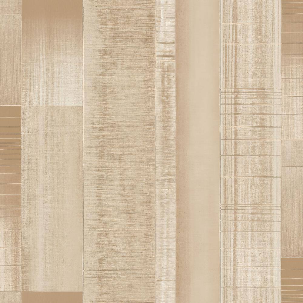 TexStyle Collection Beige Agen Stripe Metallic Finish Non-Pasted on Non-Wov