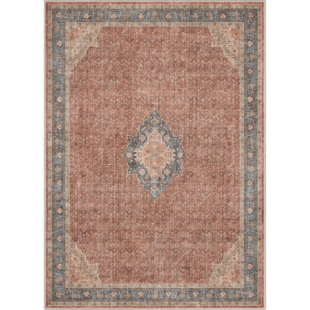 Well Woven Red Blue 5 ft. 3 in. x 7 ft. 3 in. Asha Lilith Vintage