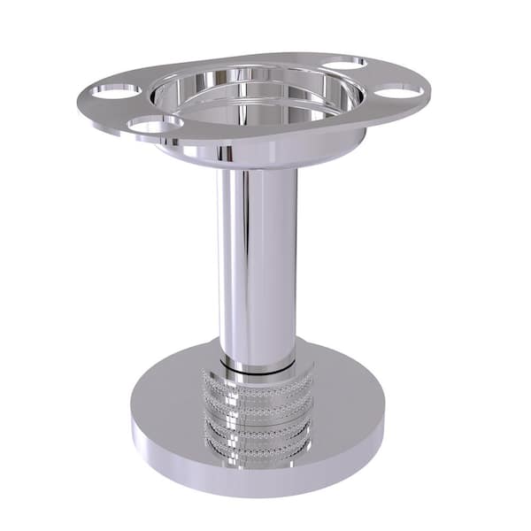 Vanity Top Tumbler and Toothbrush Holder with Dotted Accents in Polished Chrome