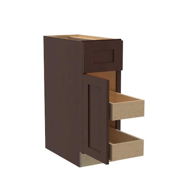Home Decorators Collection Newport 12 in. W x 24 in. D x 34.5 in. H Assembled Plywood Base Kitchen Cabinet in Manganite with 2ROT Soft Close LH