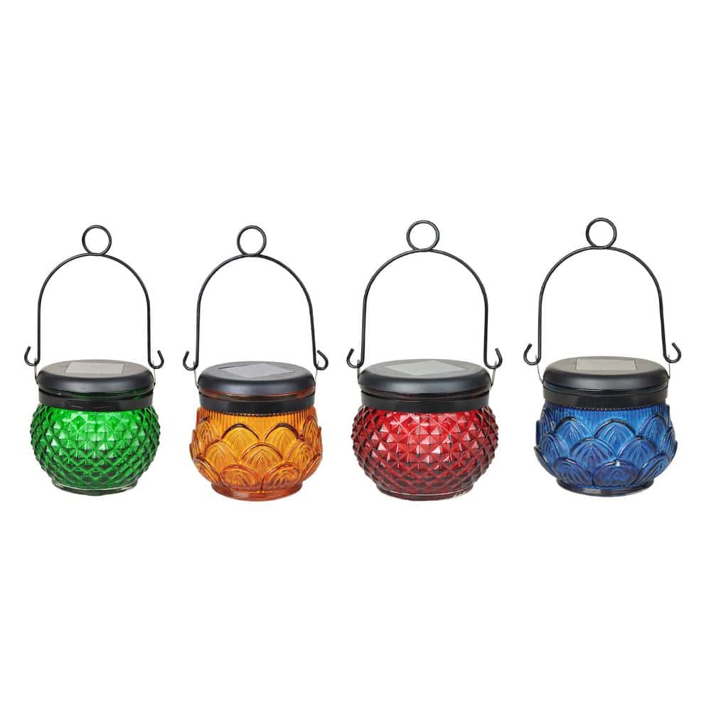 Moonrays Solar Powered Zen Decorative Lantern Set of 2 