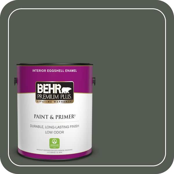 BEHR PREMIUM PLUS 1 gal. #N410-7 North Woods Eggshell Enamel Low Odor Interior Paint & Primer