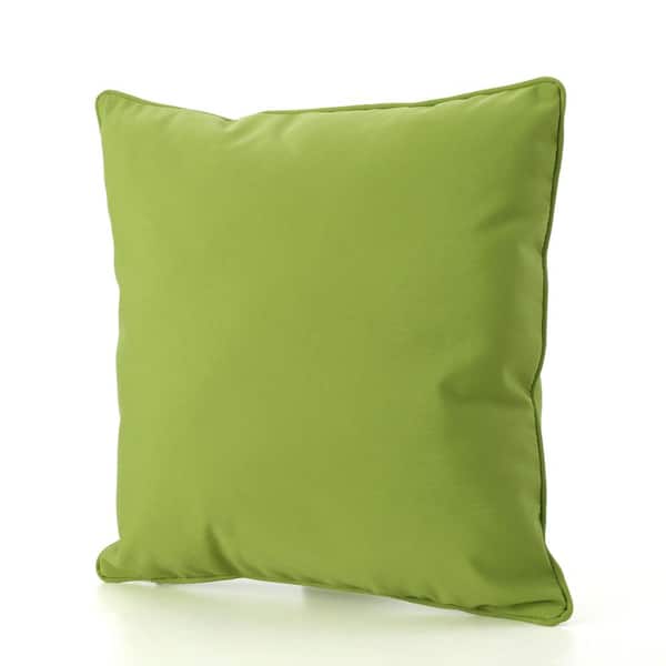 OLUMAT Green Square Outdoor Bolster Pillow with 2 of Pillows Included (2-Pack)