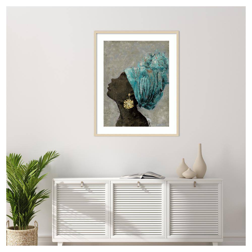 Profile of a Woman II 33" x 41" Framed Graphic Art Print in Svelte Natural