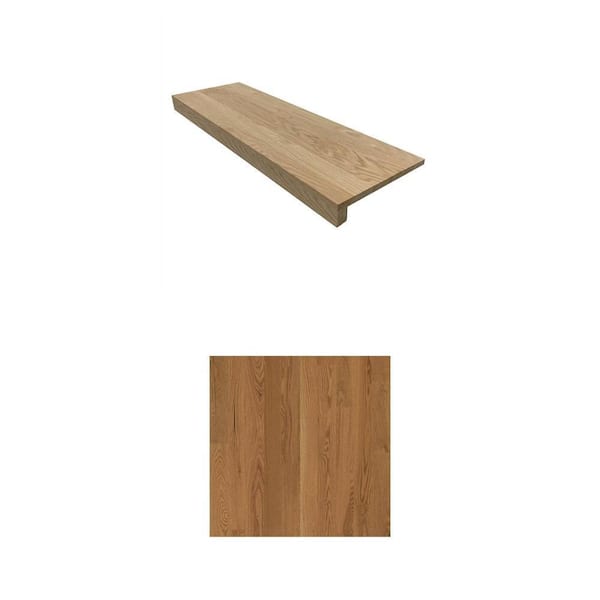 0.625 in. x 11.5 in. x 42 in. Red Oak Stair Tread and 0.75 in. x 7.5 in. x 42 in. Riser Combo