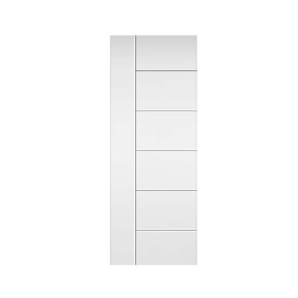 CALHOME Metropolitan 36 in. x 80 in. White Stained Composite MDF Paneled Interior Barn Door Slab