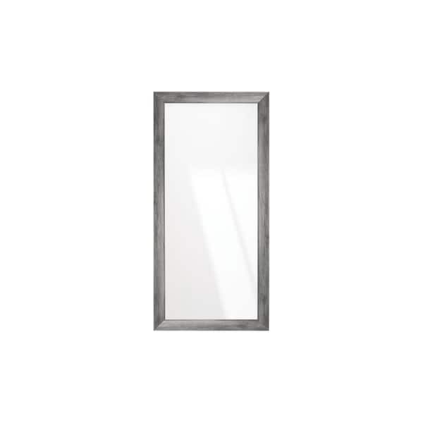 BrandtWorks 32 in. W x 66 in. H Dark Gray Barnwood Framed Wall Mirror