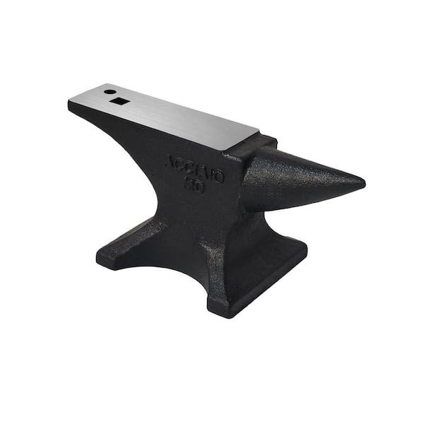 Huluwat Black 55 lbs. Cast Steel Single Horn Anvil with Countertop and Stable Base for Horticultural Treatment, Forging Tools