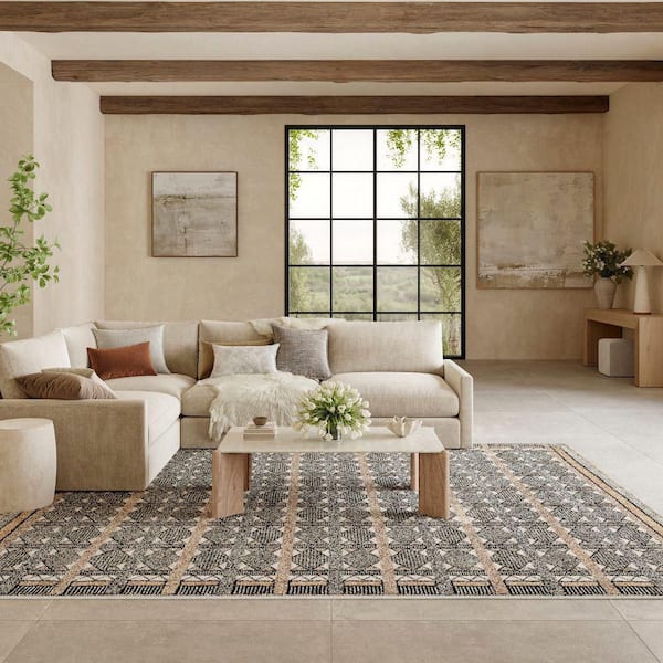 Nordic Ivory Multicolor 8 ft. x 10 ft. Geometric Contemporary Area Rug