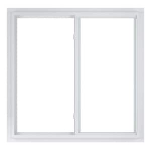 48 in. x 47 in. 50 Series Left-Handed White Vinyl Sliding Window Low-E Argon Glass Nail Fin, Screen Incl