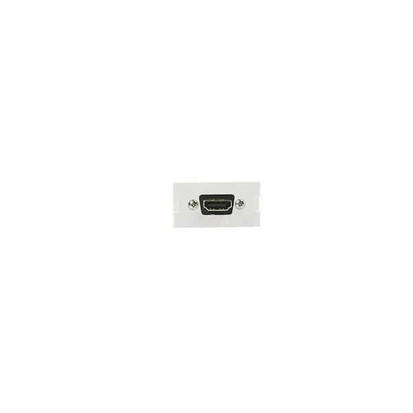 Leviton HDMI Feedthrough Multimedia Outlet System (MOS) Module, White 41290-HDW