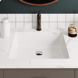 Ursa 19.72 in. Rectangular Undermount Bathroom Sink in White with Overflow Drain