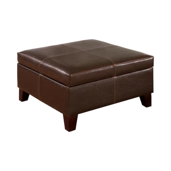 Coaster Home Furnishings Dark Brown Upholstered Storage Ottoman