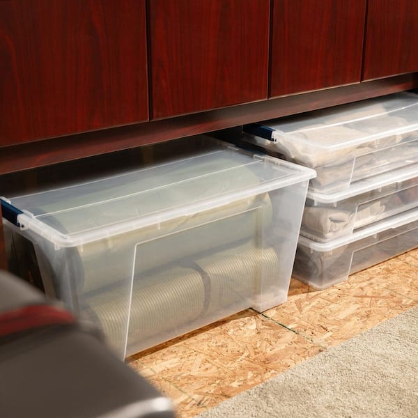 HDX 136 qt. Clear Latching Vista Stack Storage Tote 999-VS-136-HDX