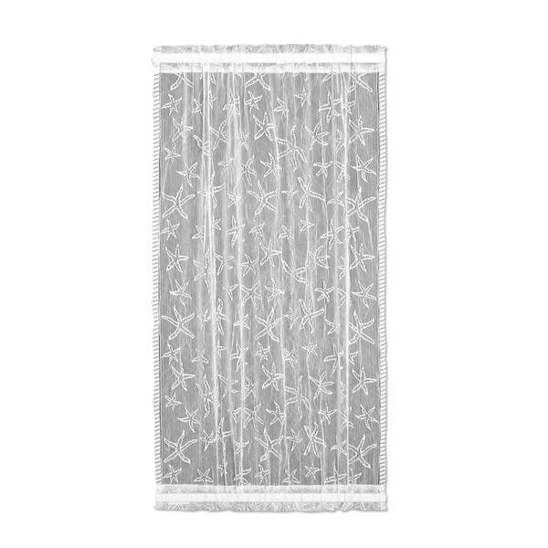 Heritage Lace White Coastal Rod Pocket Room Darkening Curtain - 15 in. W x 38 in. L