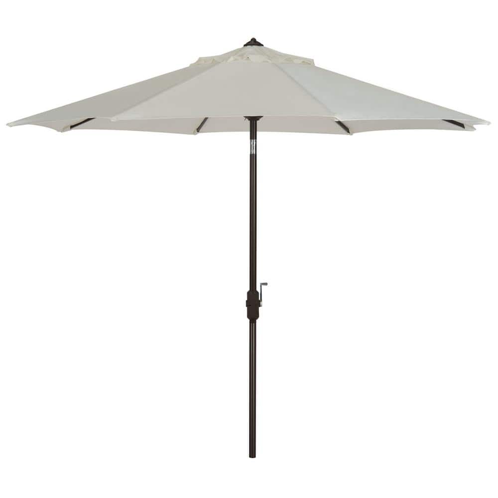 Ivory Sun Resistant 9 Ft Octagon Outdoor Umbrella with Hand-Crank Lift
