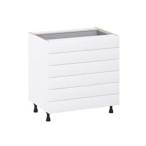 Wallace Painted Warm White Shaker Assembled Base Kitchen Cabinet with 6 Drawer (33 in. W X 34.5 in. H X 24 in. D)
