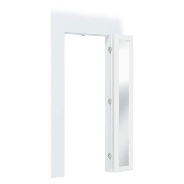 30 in. x 80 in. Full Lite White Mirrored Glass Solid Core, MDF, PVC Covering Compack 180-Bi-Fold Door with Hardware Kits