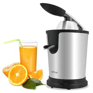 Electric Juice Press - Orange Juicer Citrus Squeezer with Manual Juice Presser Handle (Stainless Steel)