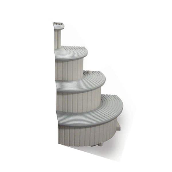 CONFER PLASTICS Entry Steps Curved Add-On 4-Step for Above Ground Swimming Pool, 42 in. Product Depth