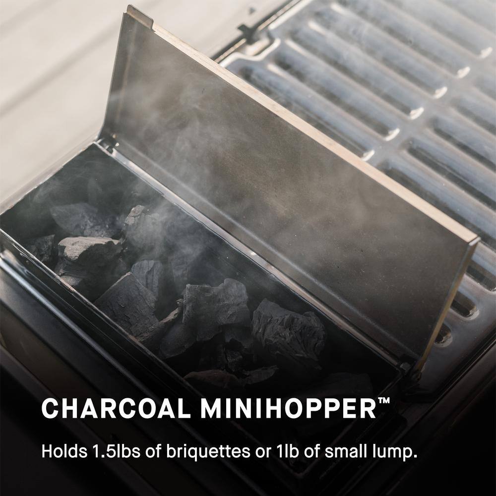 Black Portable Charcoal Grill and Smoker with Cart
