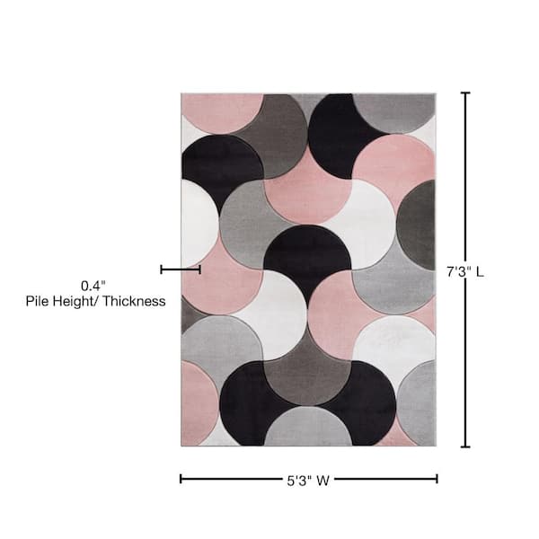 Well Woven Good Vibes Blush Pink 9 ft. 3 in. x 12 ft. 6 in. Helena Modern  Geometric Area Rug GV-37-8 - The Home Depot