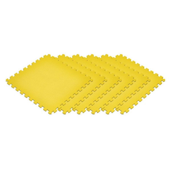 Norsk Yellow 24 in. x 24 in. EVA Foam Non-Toxic Solid Color Interlocking Tiles (96 sq. ft. - 24 tiles)