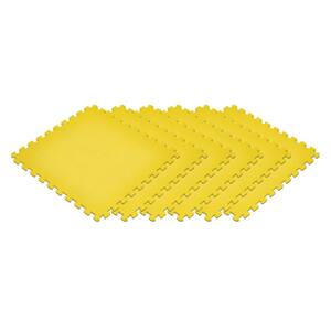 Yellow 24 in. x 24 in. EVA Foam Non-Toxic Solid Color Interlocking Tiles (144 sq. ft. - 36 tiles)