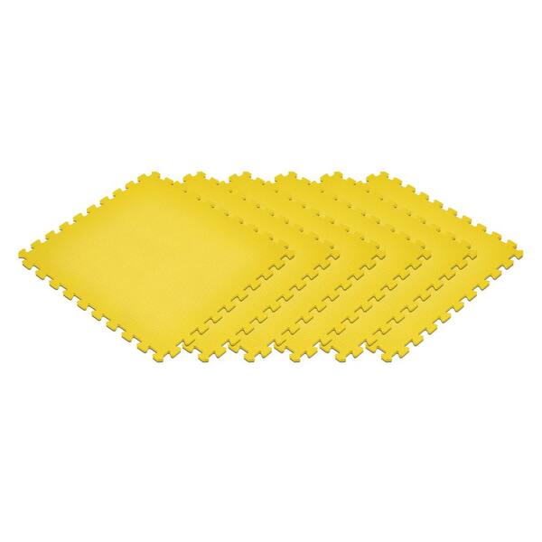 Norsk Yellow 24 in. x 24 in. EVA Foam Non-Toxic Solid Color Interlocking Tiles (144 sq. ft. - 36 tiles)