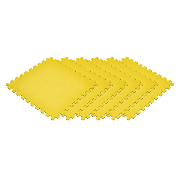 Norsk Yellow 24 in. x 24 in. EVA Foam Non-Toxic Solid Color Interlocking Tiles (216 sq. ft. - 54 tiles)