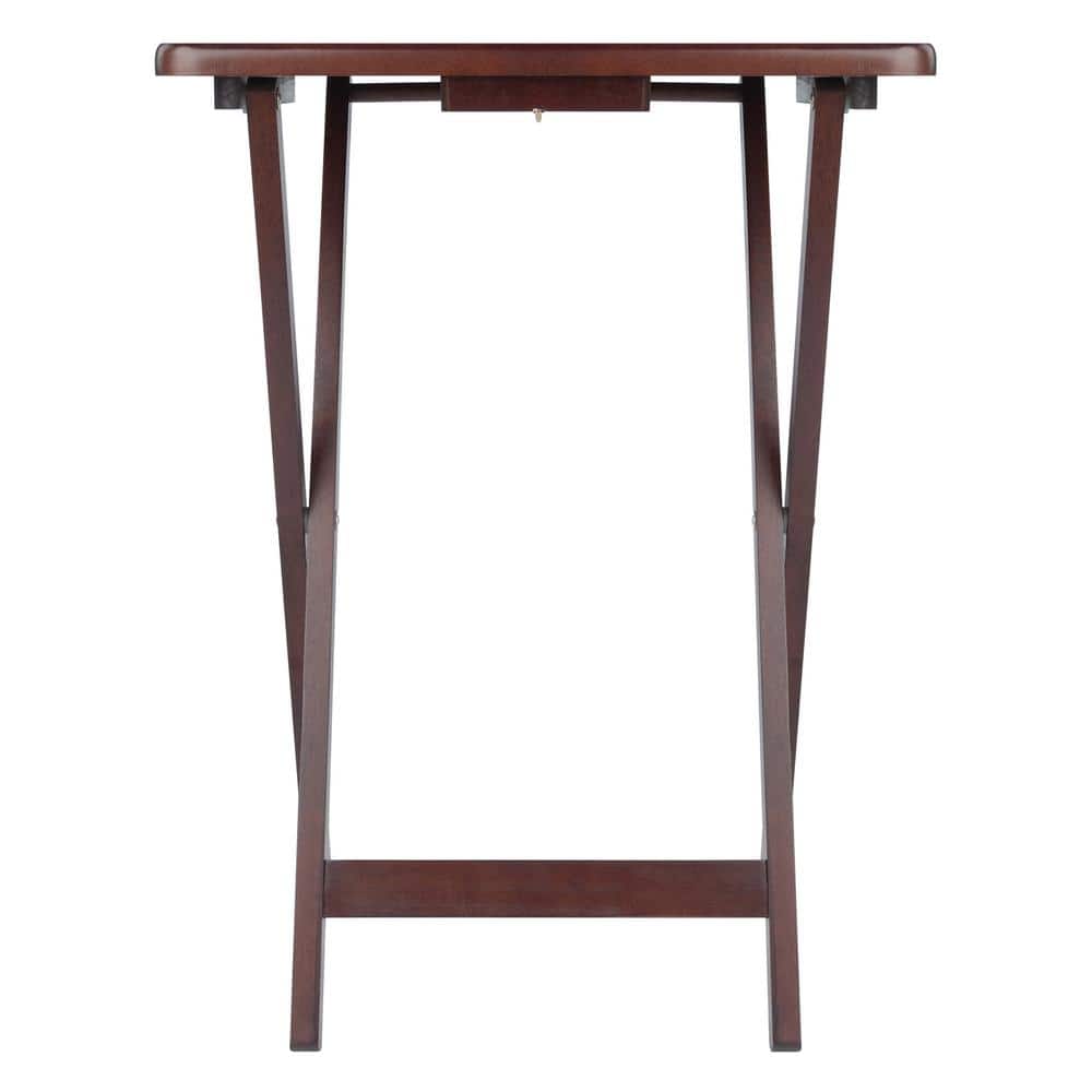 Walnut Foldable Snack Tables Set of 4
