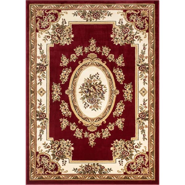 Well Woven Timeless Le Petit Palais Red 8 ft. x 11 ft. Traditional Area Rug