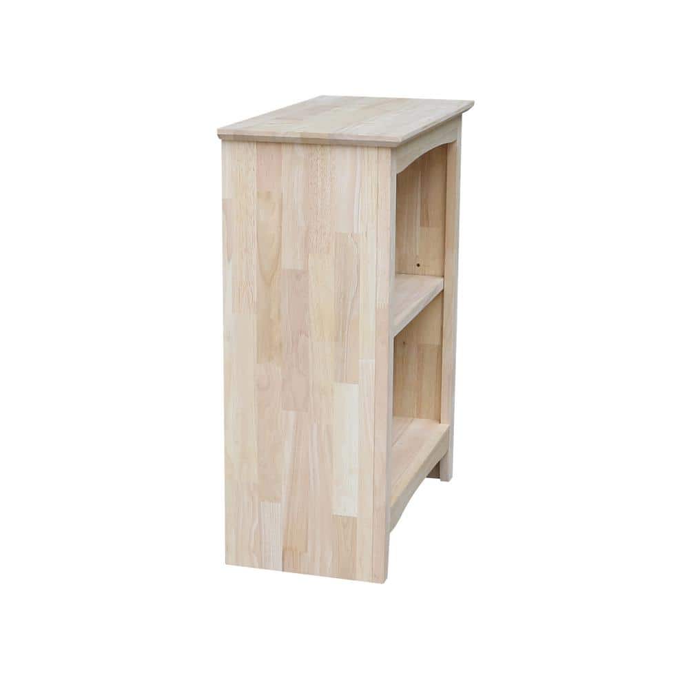 Adjustable Solid Parawood Shaker Bookcase, 36 in Brown