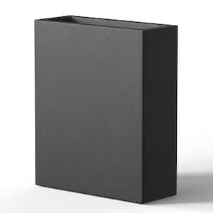 Modern 27in. High Large Tall Tapered Square Charcoal Black Outdoor Cement Planter Plant Pots