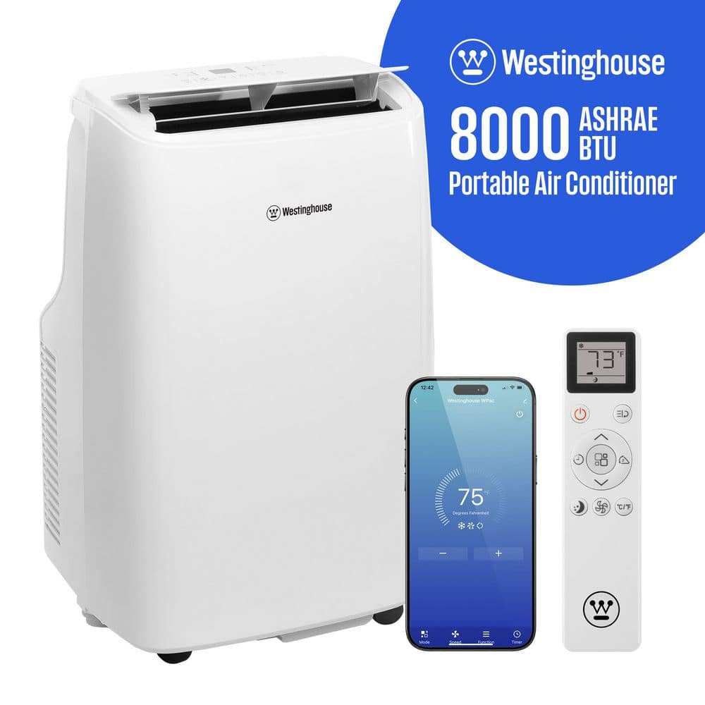 8,000 BTU (ASHRAE) 5,000 BTU (DOE) Portable Air Conditioner Cools 350 sq. ft. with 3-in-1 Operation in White price history on PriceWatchPro