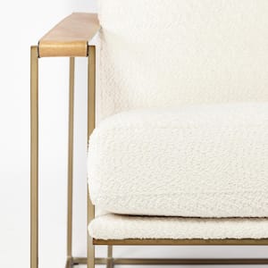 Watson Cream Fabric Wrap Gold Metal Frame Accent Chair