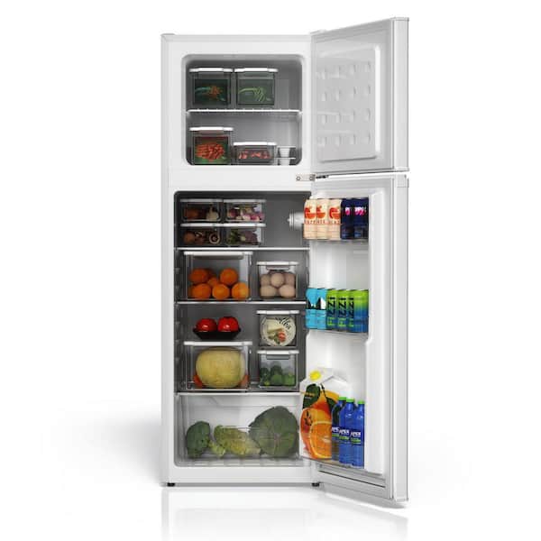TCL 4.7 cu. ft. 2-Door Mini Refrigerator in White with Top Freezer