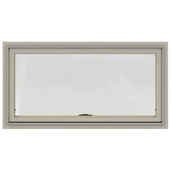 JELD-WEN 48 in. x 20 in. W-2500 Series Desert Sand Painted Clad Wood Awning Window w/ Natural Interior and Screen