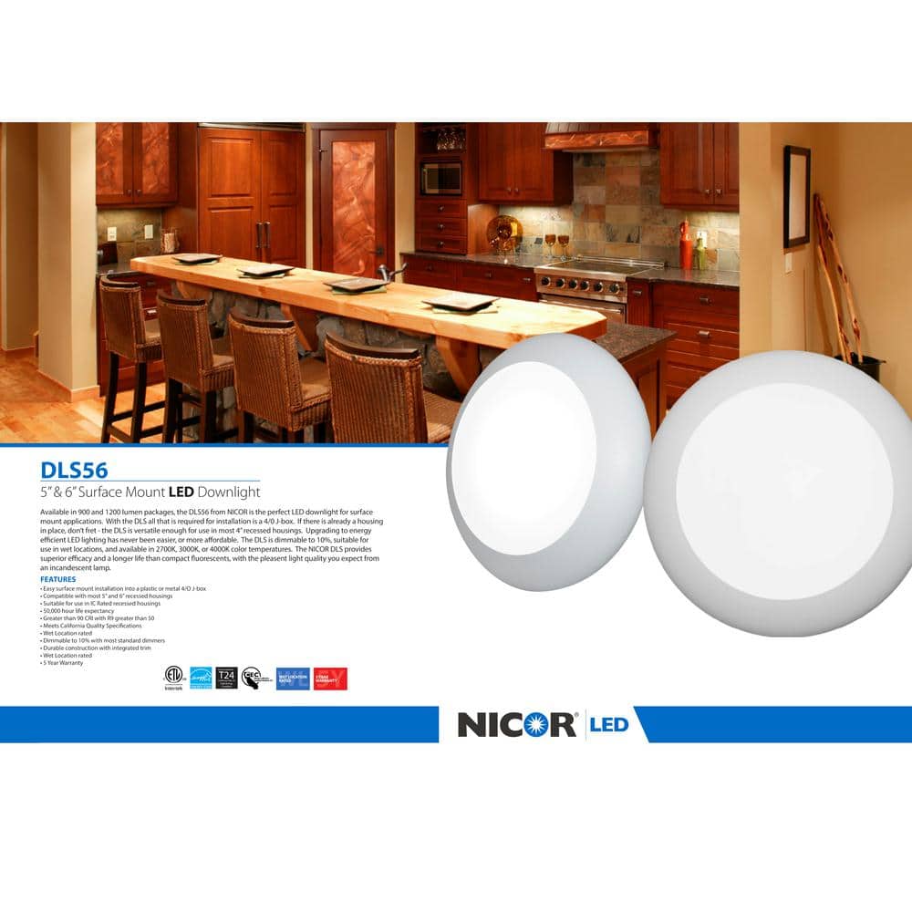 White Aluminum 7.25" Round LED Surface Mount Downlight