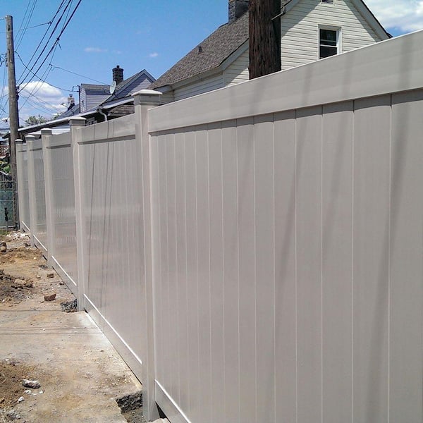 Weatherables Savannah 5 ft. H x 6 ft. W Khaki Vinyl Privacy Fence Panel Kit