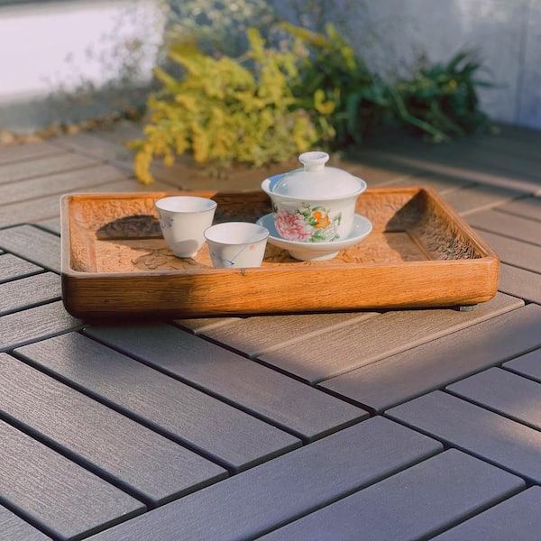 GOGEXX 12 in. x 12 in. Outdoor Square Plastic Interlocking