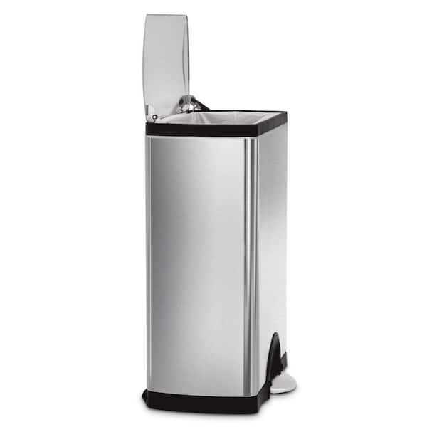 simplehuman 13 Gallon Rectangular Step Kitchen Trash Can, Brushed