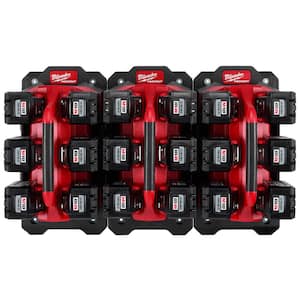 M18 18V Lithium-Ion PACKOUT 6-Port Rapid Charger (3) w/(3) Mounting Plates & (18) 12.0 Ah Batteries