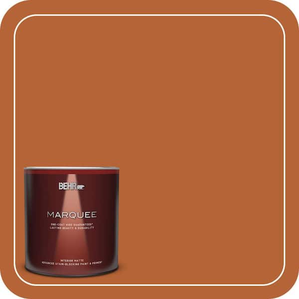BEHR MARQUEE 1 qt. #250D-7 Caramelized Orange Matte Interior Paint & Primer