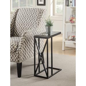 Tuscan 10 in. Black C-Top Particle Board End Table