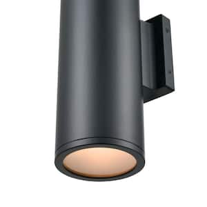 4.5 in. 2-Light Matte Black Outdoor Wall Sconce